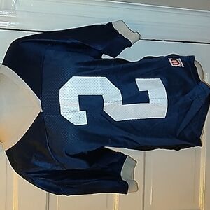 Vintage Wilson Large made in USA 🇺🇸 blue white jersey